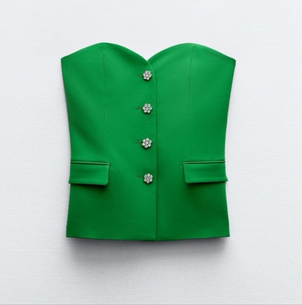 Zara Green Structured Bustier